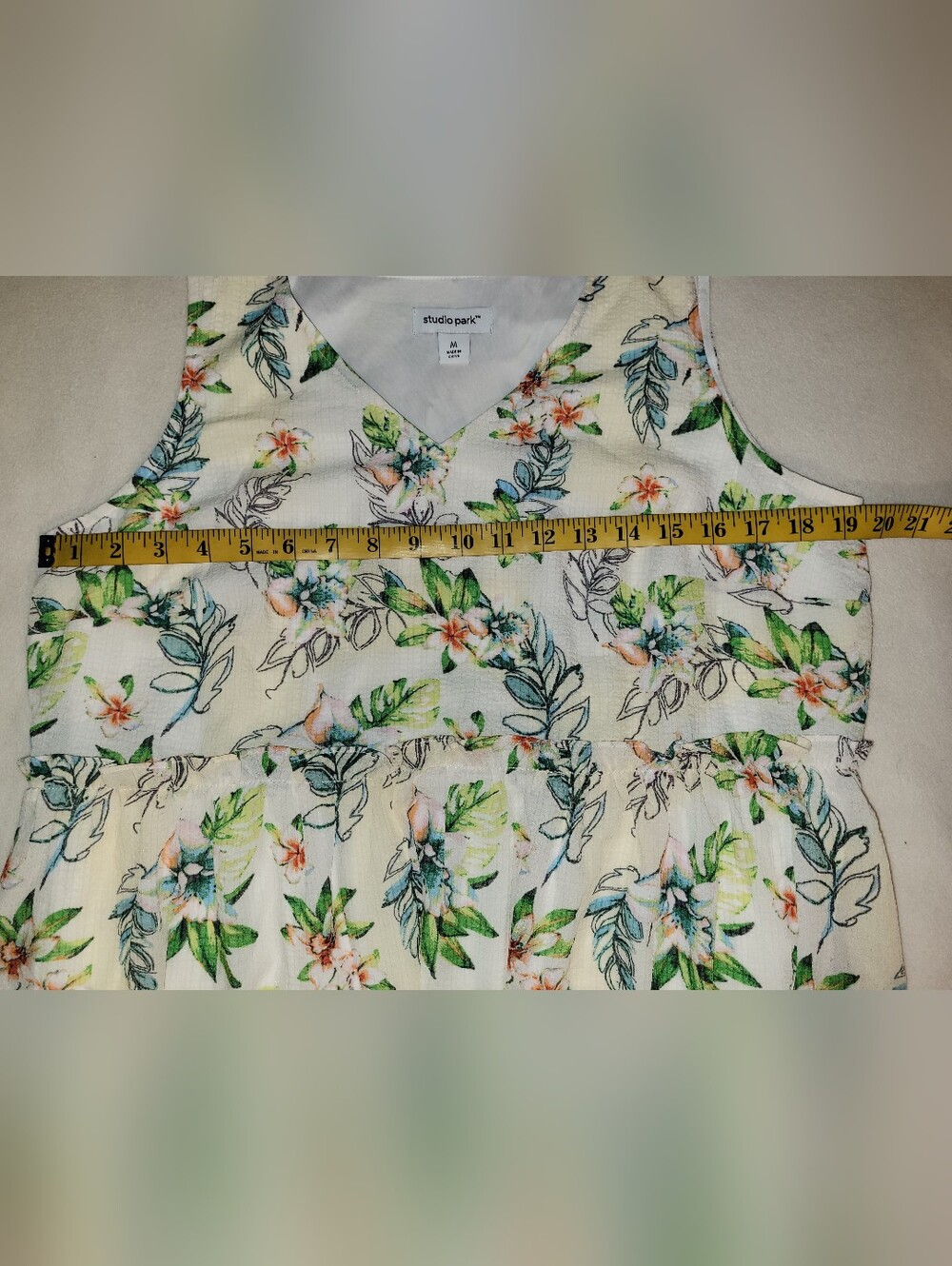 Studio Park Light Floral A-line Cap Sleeve Maxi Dress Size Med Women's - Picture 4 of 10